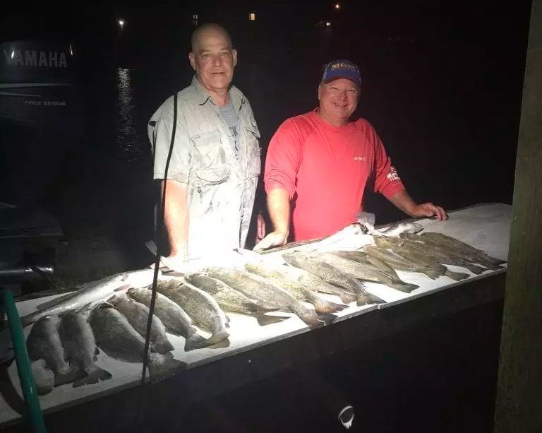 Galveston bay night fishing